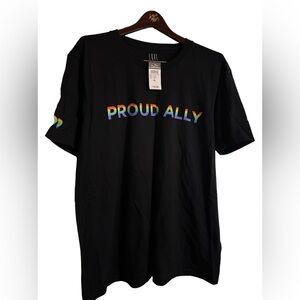 NWT Rainbow Graphic Proud Ally Tee Short Sleeve- XL (100 % cotton)